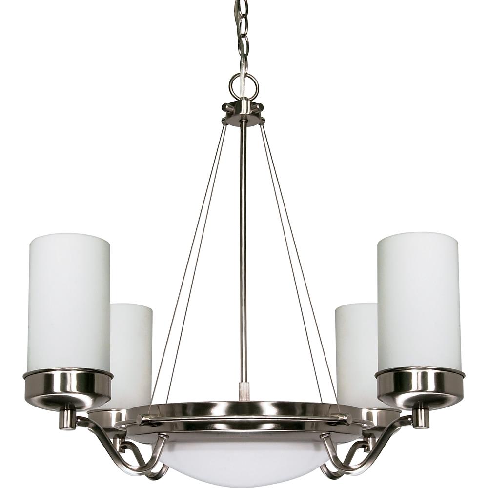 Nuvo Lighting 60/607  Polaris - 6 Light - 29" - Chandelier with Satin Frosted Glass Shades in Brushed Nickel Finish